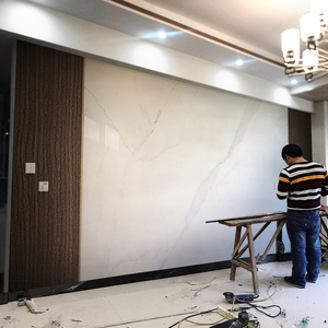 竹木纤维集成电视背景墙纸客厅沙发卧室北欧风轻奢大理石护墙板