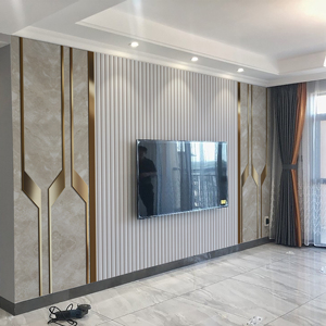 集成墙板电视背景墙轻奢卧室客厅全屋定制快装竹木纤维装饰护墙板