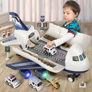 大号儿童飞机模型男孩三岁合金仿真汽车轨道遥控玩具早教大型客机