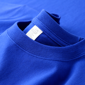 克莱因蓝 270g重磅精梳棉纯色圆领短袖t恤纯棉宽松亮色男女款半袖