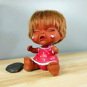 2022小黑人摆件卡通搪胶可x爱装饰朋友创意礼品黑色娃娃摇头公仔