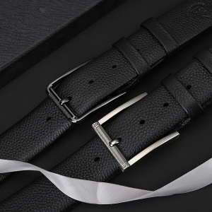 男百搭版百真皮腰带骑士牛皮商务韩版男士保罗皮带休闲裤腰头层针