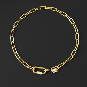 adam apm项链爱之锁链环环相扣锁骨链s925纯银a家原厂小红书同款