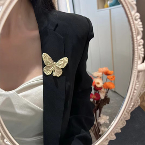 奥米迪奥CD金属蝴蝶胸针哑光质感中古法式浪漫时尚气质西装大衣女