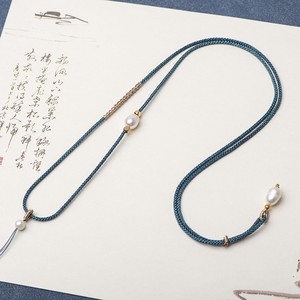 DIY细款珍珠吊坠挂绳手工编织可穿搭翡翠叶子水晶蜜蜡饰品项链绳