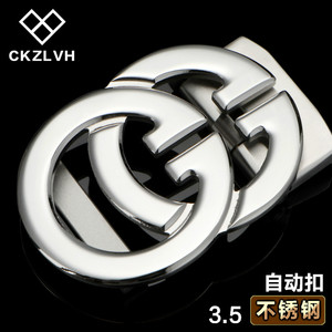 CK Z LV H男士皮带扣头单卖高档自动扣不锈钢腰带扣平滑扣皮带头