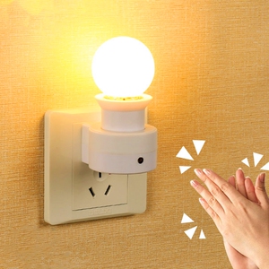 led声控节能插电感应带开关小夜灯床头壁灯插座插头起夜光喂奶灯