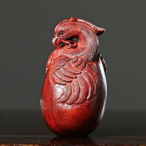 非洲小叶紫檀凤凰蛋血檀木手把件文玩把玩木雕老料手工雕刻工艺品