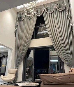 秒幻666666淘宝加高超长窗帘纱帘别墅挑空客厅跃层loft复式楼透光不