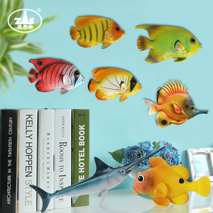 仿真小鱼摆件海洋动物鱼缸造景背景墙面装饰壁挂件树脂工艺品雕塑