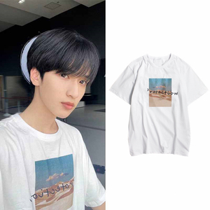 严浩翔同款夏装沙漠风景印花纯棉短袖t恤时代少年团应援半袖上衣