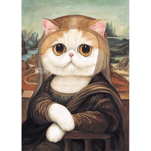 diy方钻满钻钻石画砖石绣猫咪版蒙娜丽莎手工贴钻点钻十字绣带钻