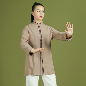 御尊武当中式太极服春秋男女武术练功休闲改良唐装太极拳服装