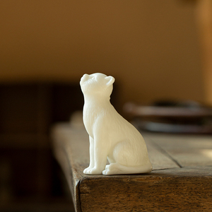 几悟 陶瓷茶宠摆件 可爱萌系小猫咪桌面装饰德化白瓷手工艺品礼物