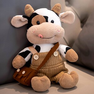 韩国可爱奶牛公仔小牛毛绒玩具生肖牛年吉祥物玩偶布娃娃女孩礼物