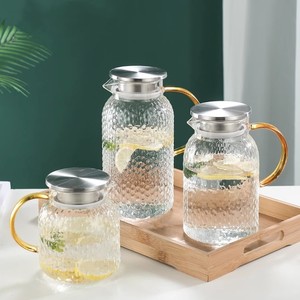 大容量凉水壶玻璃米粒冷水壶夏季家用透明玻璃凉白开水壶果汁扎壶