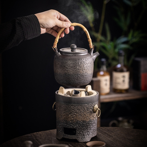 炭火炉煮茶炉子户外烧水煮壶茶壶大号茶具木碳粗陶小火围炉煮茶器