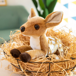 娃具布梅毛绒鹿娃萌童d仿偶仔真玩公花鹿玩日可超本日生儿小爱礼