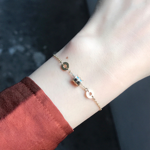 au750玫瑰金小蛮腰手链周大福星18k彩金脚链手环送闺蜜女友礼物潮