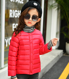 迪卡侬轻薄羽绒服儿童圆领修身百搭童装外套男女童小童宝宝羽绒服