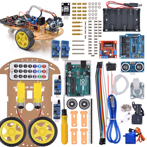 适用arduino uno主板智能小车循迹可编程避障跟随遥控机器人套件