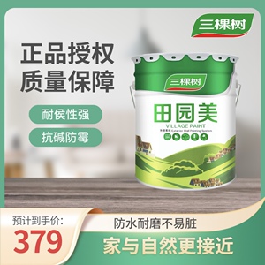 三棵树田园美外墙耐侯弹性面漆室外家用环保乳胶漆白色