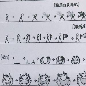 手翻书动画儿童手翻书空白翻页动画创意火柴人打斗教程手绘学藏戒