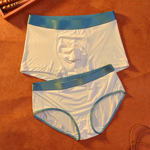 情侣款三角裤女冰丝轻薄款舒适趣味粉色可爱男生女生小调性男内裤