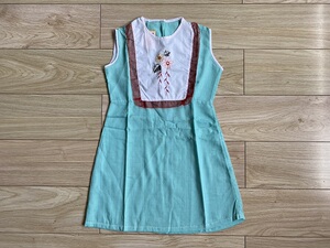 全新八九十年代老式儿童淡蓝色连衣裙怀旧老物童装影视道具