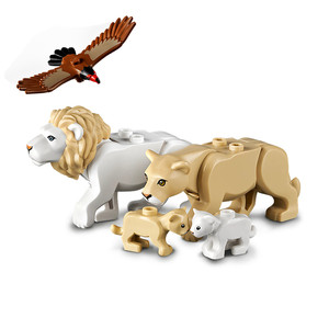 lego乐高 城市系列 野生动物 美洲白色狮子 米色母狮 老鹰 60307
