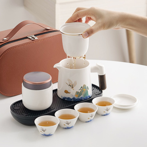 旅行茶具套装便携式收纳包一壶四杯户外旅游小套快客杯随身泡茶壶