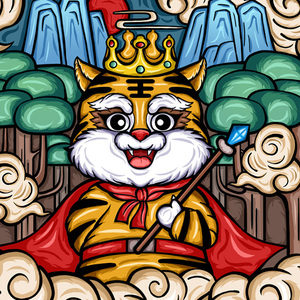 十字绣钻石绣国潮十二生肖虎啸山林自己绣5d卡通手工简单绣钻石画