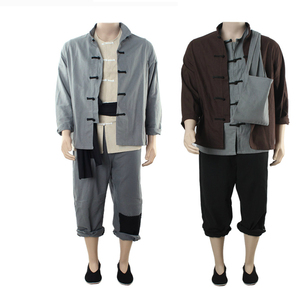 农村平民百姓阿宝演出服农民服装民国马褂男古装风小二粗布土衣服