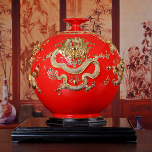 厦门特色手工工艺品漆线雕陶瓷龙腾盛世5龙客厅乔迁别墅大号摆件