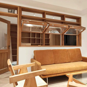 室内上翻实木上推窗玻璃上折窗商铺木窗上下推拉窗户左右折叠木窗