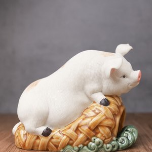 猪笼入水非遗石湾陶瓷生肖猪猪礼品小摆件开业招财家居乔迁办公室