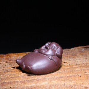 变色茶宠紫砂小猪摆件可养养喷水茶艺茶台小摆件可爱逍遥迷你猪