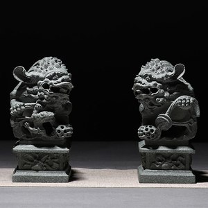 cm青石雕刻的镇宅石狮子 石雕石狮 石雕工艺品摆件石雕狮子0人付款