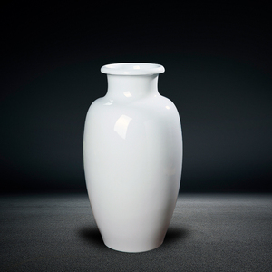 景德镇陶瓷器台面小花瓶纯白色家居客厅摆件现代简约中欧式装饰品