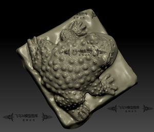 癞蛤蟆青蛙写实雕塑摆件3d打印模型stl圆雕三维立体图obj文件素材