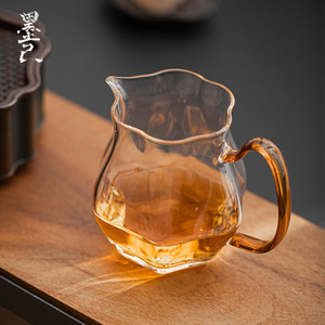 墨己瓜棱玻璃公道杯滤茶器防烫隔热陶瓷茶具茶汤茶海创意分茶器