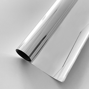 镜面亮光包装纸艺术纸防水金属纸银色鲜花花束包花u反光纸铝箔锡