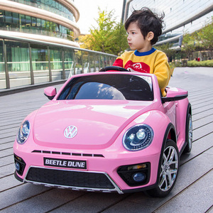 大众甲壳虫儿童四轮电动车可坐人遥控车女孩玩具汽车宝宝摇摆童车