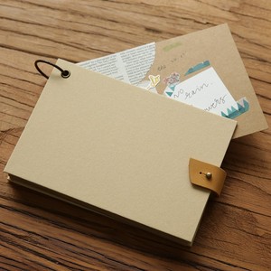 记体 复古牛皮纸手绘活页夹手账本留言卡纸空白日记手账记事本签名diy