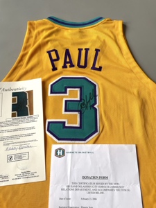 保罗亲笔签名球衣au球员版 黄蜂队保罗签名球衣克里斯保罗签名