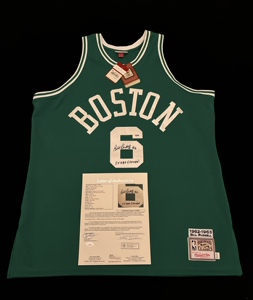 比尔拉塞尔签名球衣凯尔特人6号 指环王拉塞尔亲笔签名球衣