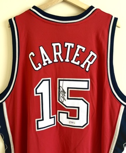 卡特签名球衣篮网au球员版 carter卡特亲笔签名球衣猛龙文斯卡特