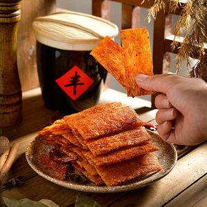 香脆巴西烤肉香菇肥牛味8090后怀旧网红爆款零食香辣豆皮辣片散装