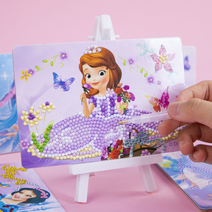 儿童贴钻石贴画手工diy制作材料包立体幼儿园男女孩早教卡通玩具