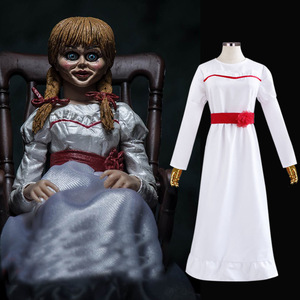 万圣节恐怖cos女服装恶灵鬼娃安娜贝尔3cosplay白色连衣裙zj